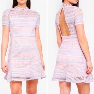 Foxiedox Pastel Striped Backless Dress